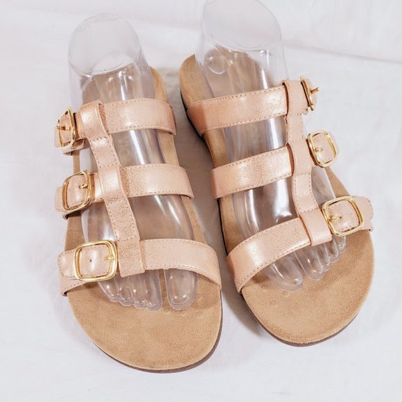 Vionic Misa Rose Gold Slides Sandals 9 Wide 9W - Picture 4 of 6